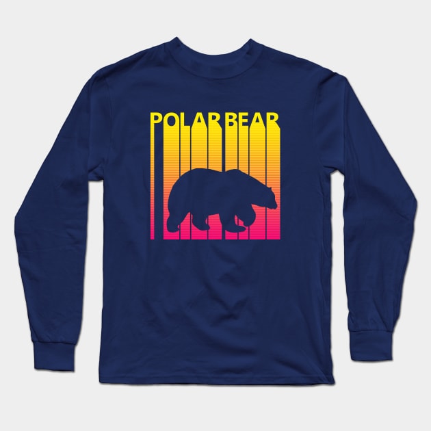 Vintage Retro Polar Bear Gift Long Sleeve T-Shirt by GWENT